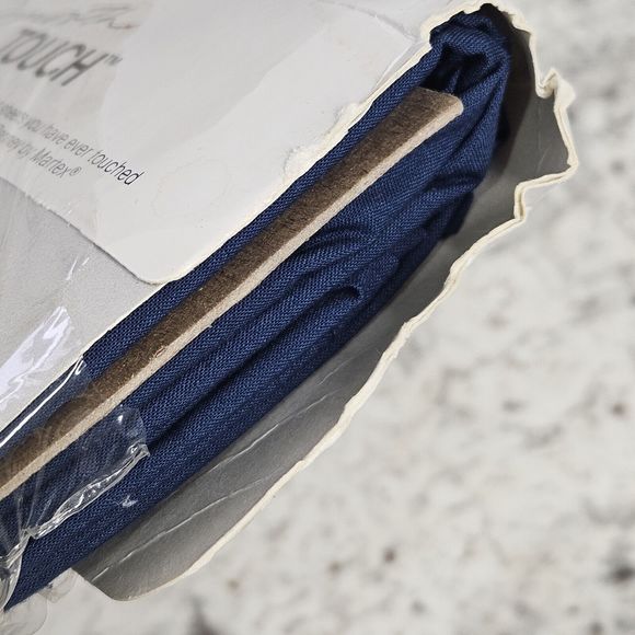 Vintage NOS JC Penney Smooth Touch Queen Flat Sheet Navy Blue 180 TC - Picture 4 of 5